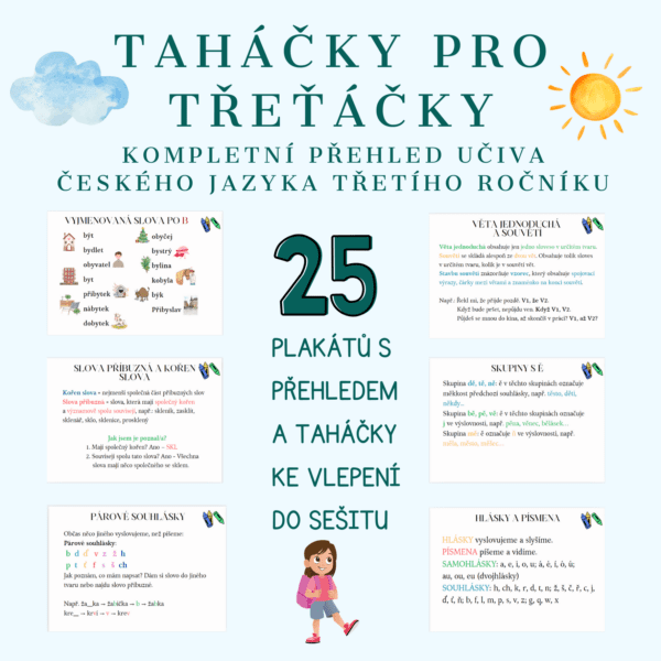 Taháčky pro třeťáčky – kompletní přehled učiva českého jazyka