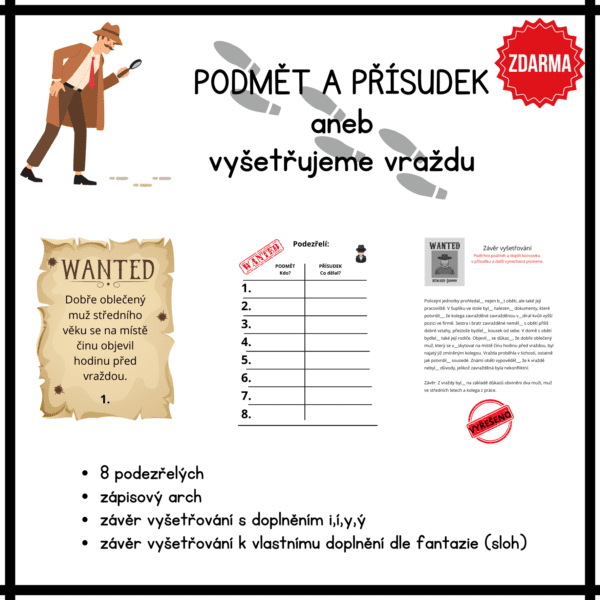 Podmět a přísudek-detektivní pátračka