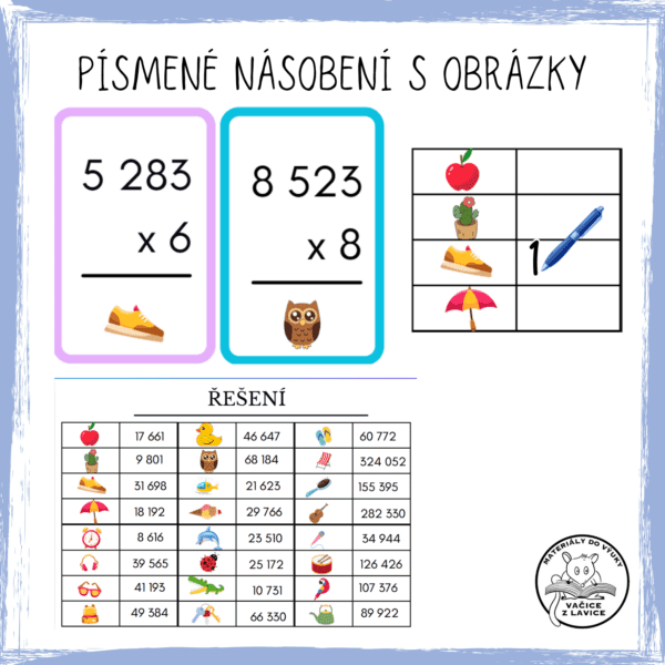 Písemné násobení s obrázky