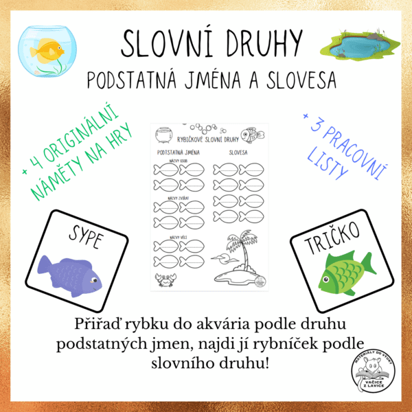Rybičkové slovní druhy (1 a 5)