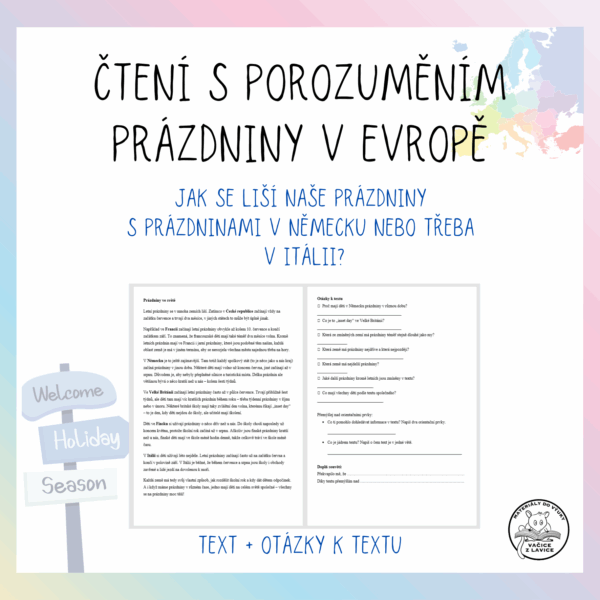 Čtení s porozuměním – prázdniny v Evropě