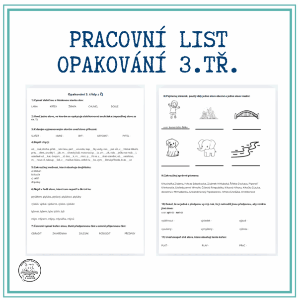 Opakování učiva 3. třídy z ČJ